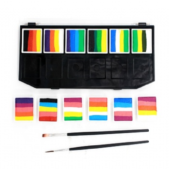 12 Color Non Toxic Rainbow Face Paint Split Cake Kit Makeup Palette