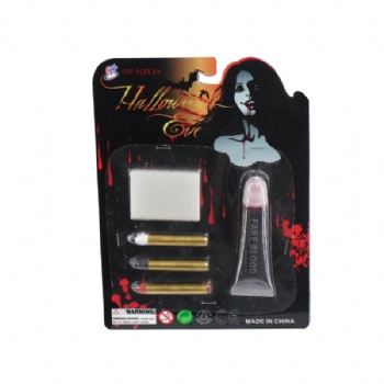 Halloween Face Makeup DIY Waterbased Body Art Cosmetics Face Paint with Fake Blood False Tooth